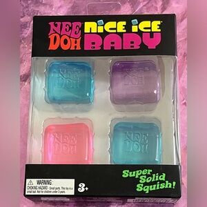 Nee Doh Ice Ice Baby Super Solid Squish! - Blue, Purple, Pink, Teal/Blue